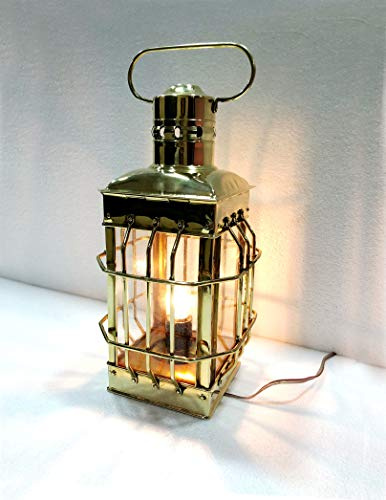 ANTIQUE Messing-Laterne, elektrische Lampe, dekorative Hängelaterne, Schiffs-Lampe, Heimdekoration