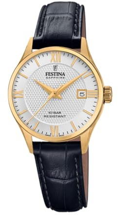 Festina Armbanduhr Date Classic Leather Swiss Made