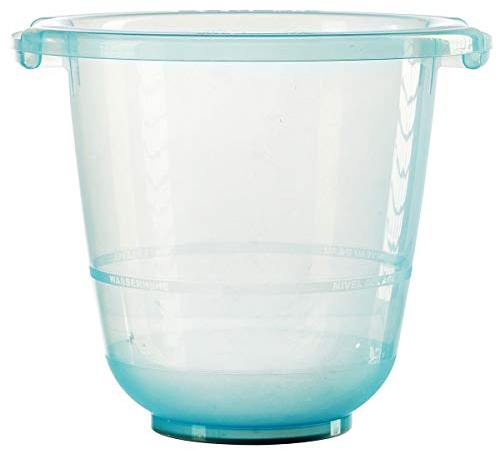 Tummy Tub Badeeimer/Babybadewanne für Früh- Neugeborene und größere Babys/Badewanne Kunststoff transparent/kippsicher und rutschsicher/ab Geburt bis 36 Monate, Design:blau