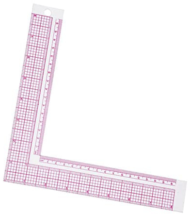 SANON Plastic L-Square Sewing Ruler, Sewing Measuring 90 Degree Curve Sewing Measure Professional Tailor Craft Tool for Sewing, Cutting, Designers, Pattern Maker and Tailors