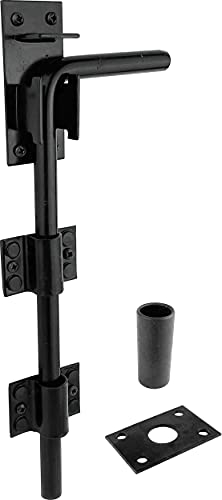 IRONTITE® Bolzenriegel [300mm] | Torriegel schwarz für Holztore | oberflächenmontierter Torfeststeller, ideal für Garagentore & Pforten | Schieberiegel, Türriegel, Bodenriegel für Tore