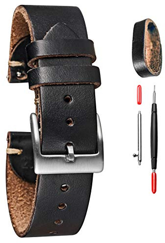 torbollo Leder Uhrenarmbänder, Horween Leder Uhrenarmband für Männer Frauen, 18mm, 20mm, 22mm Schnellverschluss Handmade Uhrenarmband Soft Vintage Ersatz