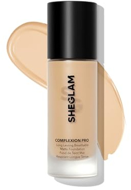 SHEGLAM Full Coverage Foundation Makeup Long Lasting Waterproof Matte Dewy Liquid Foundation - Nude