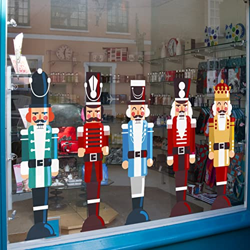 Giant Nutcracker Soldier Extra Large Christmas Window Stickers Reusable - Double Sided Extra Large Christmas Decorations - Full Giant Set