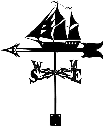 ANACRO Schiff Windfahne Dekoration, Retro Metall Windschaufel Ornament, Korrosions Beständige Garten Windfahne Kunst Dekoration
