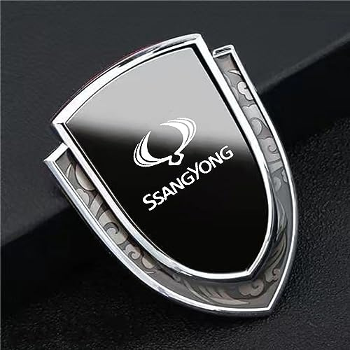 3D Emblemas Maletero Pegatinas y Carrocería Cromo Insignia Adhesivo del Logotipo para SsangYong Korando 2021 Rexton Kyron Musso Actyon Rodius Coche Logo,A
