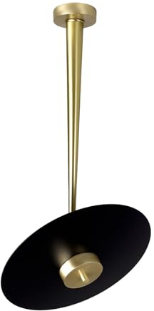 LED Deckenlampe indirekt Messing massiv Eisen in Bronze hell Schwarz Ø 30 cm H: 53 cm schwenkbar 2700 K 1150 lm Modern Deckenleuchte Wohnzimmer