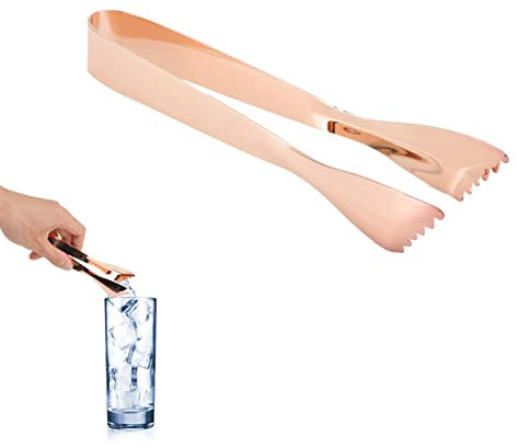 Mini Ice Tongs, Mini Sugar Tongs Stainless Steel Food Serving Tongs Small Ice Tongs for Ice Bucket Sugar Cubes Tongs Buffet Clip Kitchen Tongs for Home Kitchen Coffee Bar Tea Party(Rose Gold)