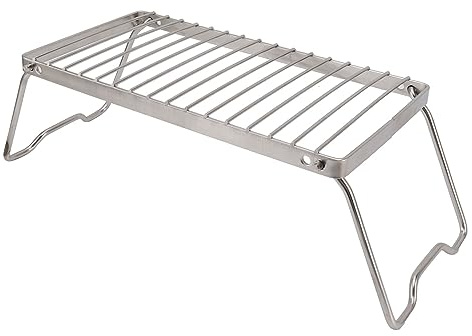 Grille de Camping Pliable pour Barbecue de Camping, Portable sur Feu de Camp, Robuste en Acier Inoxydable Plus épais, Grille de Cuisson pour Feu de Camp, Grille de Randonnée