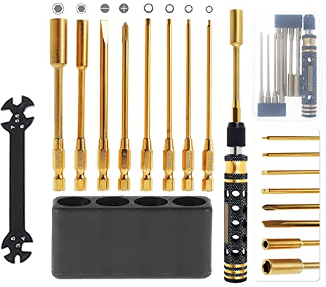 Wisyurt 9 in 1 RC Tool Kit, RC Car Tool Kit RC Hex Driver Screwdriver Set for RC Car Hobby Tools