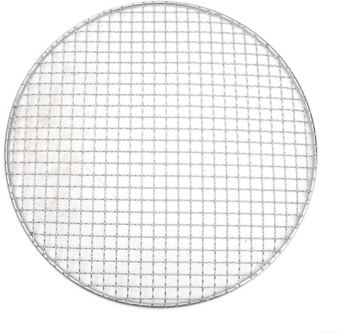 CWOQOCW Rundes Grillnetz aus Edelstahl, Grillnetz, Backblech, Grillgitter, Grillrost für Outdoor, Camping, Grillen und Zuhause (35 cm)