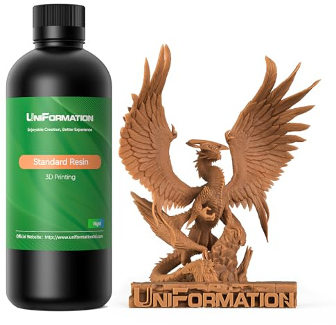 UNIFORMATION 3D Drucker Resin 3D-Druckerharz Standard Schnell UV-härtendes 3D-Harz auf Pflanzenbasis mit hoher Präzision und niedriger Viskosität Passend für Miniaturen, Garage Kits, Rotes Wachs 1KG