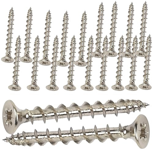 M4.5 x 40mm Door Hinge Chrome Screws Replacement (Pack of 20)