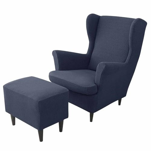 MTHGH Sesselschoner Sofa Bezüge Ohrensessel Bezug Ohrensessel üBerzug Sesselbezug Schonbezug FüR Hocker Sofabezug StuhlbezüGe Stretch Bezug Ohrenbackensessel(#18,3 Piece Pack)