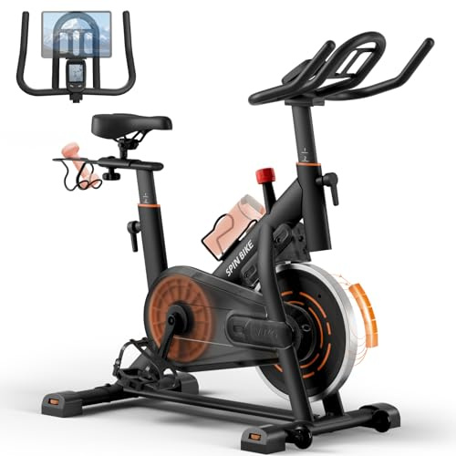 YAMO Heimtrainer Fahrrad mit Magnetischem Widerstand, Indoor Bike mit LCD-Monitor & Tablet-Halter, Leises Stabiles Fitnessbike für Zuhause, Verstellbar Ergometer Heimtrainer 120kg Belastbarkeit