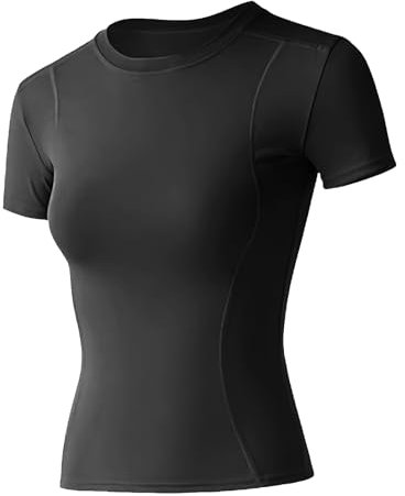 EOAMGO Sport T-Shirt Damen Fitness, Sport Shirts Gym Oberteile für Damen, Yoga Shirt Sport Top Sportkleidung Frauen, Funktionsshirt Laufshirt Kurzarm, Kompressionsshirt Sportsachen Trainingsshirt, M