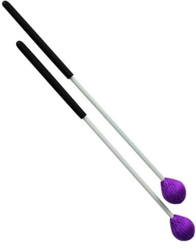Marimba Schlägel 1 Paar Lila mit Garnköpfen für Anfänger | Fleece und Glasfaser, für Percussion Instrumente und Marimba, Komfortabel zu Halten