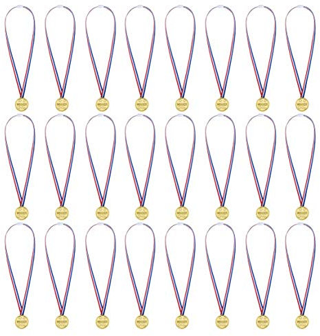 Yesaler Prix Médailles Médailles du Gagnant en Plastique Enfant Médailles Or pour Fête des Sports pour Enfants Compétition Party 24 Pièces