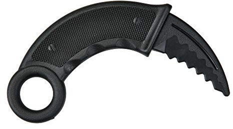TEKKA BUDO Gummimesser 16 cm Karambit schwarz - Kunststoff (PP) - Gezaackte Klinge (stumpf)