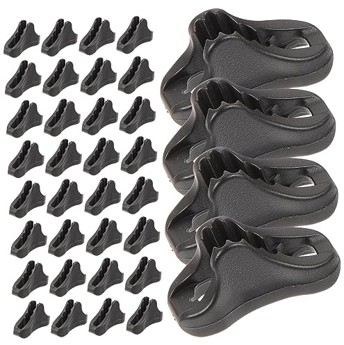 MOBUTOFU 50pcs Tent Rope Adjusters and Wear-resistant Rope Fasteners Black Lightweight Portable for Outdoor Hiking and Picnic