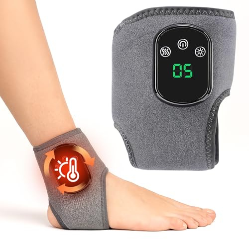 3 in 1 Elektrische Fußmassagegerät – Portable Neuropathie Fussmassage mit 3 Modi und 5 Wärmestufen, Schnurloser Knöchelmassage zur Linderung von Fußschmerzen und zur Verbesserung der Durchblutung