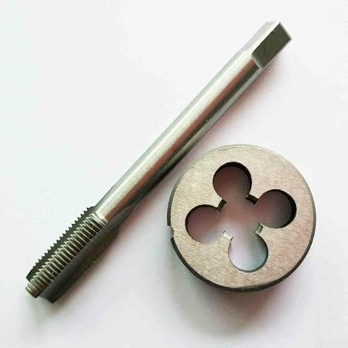 Juego de machos y terrajas, machos y terrajas de roscado redondo, juego de machos y terrajas de acero de alta velocidad M13 x 1,25 mm para mano derecha, kit de herramientas para hacer roscas métrica