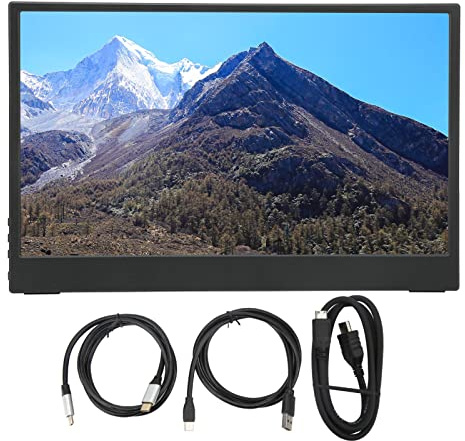 QWUUYEC Monitor 13 Pollici Ultra Sottile 1920x1080P IPS Full View HDR Portable Monitor con Custodia Protettiva - Schermo Grande 16:9 Wide Screen, Supporto Split Screen per Laptop e Mobil