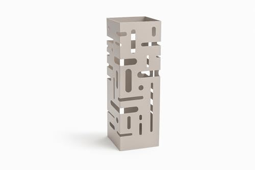 NORDIQ - Paraguero Metálico - Paragueros Modernos y Decorativos - Paragueros Originales para Entrada, Recibidor, Oficina o Comercio | Paragüero de Diseño Elegante y Funcional - Diseño Lineal - Beige