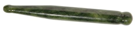 Jade Akupressur Massagestab für Körper und Haut, Grün | Rundkanten und Spitze Seite, Retro Traditionelle Form, Schützt Finger vor Verletzungen