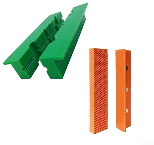 2 x weiche Gummibacken für 11,2 cm Schraubstock und Metall-Schraubstock mit starken Magneten, schützt Holz, Metall, Kunststoff, Rohre und empfindliche Gegenstände beim Klemmen (15,2 cm grün C)