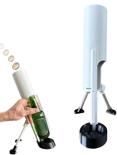 Mortier à Bouteilles De BièRe Ouvre Bouteille Automatique, Style De Mortier Amusant Et Innovant DéCapsuleur,Mains Libres DéCapsuleur Automatique, Avec Lanceur De Capsules, Pour Maison, Bar Et FêTes