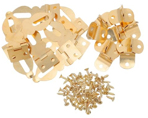DOITOOL 10pcs Solid Brass Mini Hasp Locks with Screws, Decorative Clasp Latch for Wood Jewelry Boxes, Cabinets, and Small Wooden Cases, Compact 1.49 X 0.59 Locking Hardware for Home