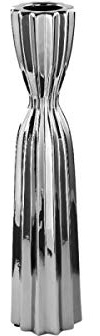 Kerzenleuchter Madame 30cm Höhe, Keramik Silber, Fink