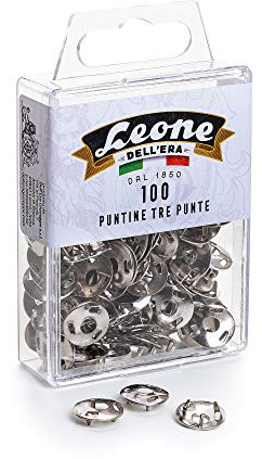 100 chinchetas de dibujo de tres puntas Leone Dell'Era – Caja colgante – Fabricado en Italia