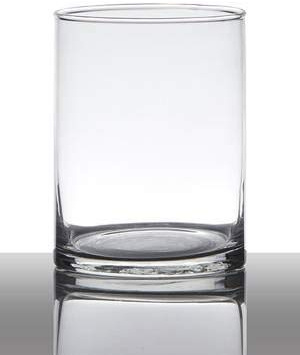 INNA-Glas Teelichtglas Glas Sansa, Zylinder - rund, klar, 15cm, Ø 12cm | Windlichtglas