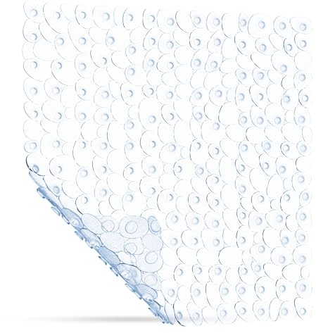 SilverRack DermaSensitive Duschmatte Transparenz Steinoptik BPA-frei | 100% BPA-frei, für Kinder und Babys, rutschfeste Duschmatte, sicherhaltige Duschmatte