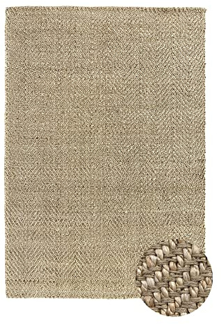 HAMID - Jute Teppich, Alcazar Teppich 100% Natürliche Jutefaser Handgewebt, Weicher Teppich und Hohe Festigkeit für Wohnzimmer, Esszimmer, Schlafzimmer, Flurteppich - Natürlich (350x250cm)