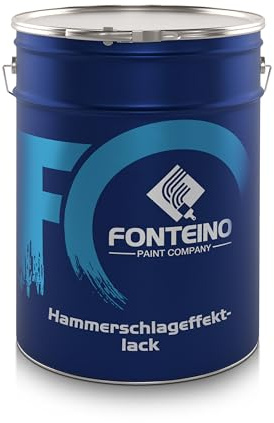 Fonteino Hammerschlaglack Metallschutzlack Rostschutzlack Metalllack I Innen und Außen, Schnelltrocknend, Hohe Deckkraft I SCHWARZ 2,5L