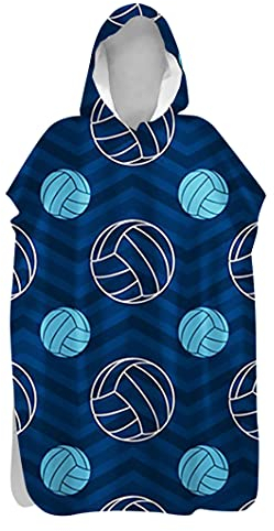 Hearda Mandala 3D Impression Microfibre Nylon Serviettes de Plage,Séchage Rapide Surf Poncho À Capuchon, Serviette De Bain Adulte Unisexe, Absorption de l'eau Peignoir (Volley-Ball,75 * 145cm)