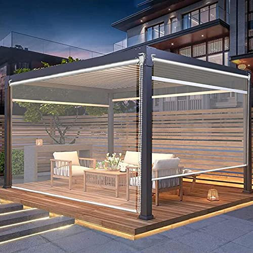 Seitenzug- & Springrollos Roller Blind Transparenter Kunststoff Für Den Außenbalkon, Transparente Regenmäntel Für Patio Pergola, 80cm / 100 Cm / 120 Cm / 140cm Breit Für (Size:140×280cm(55×110in))