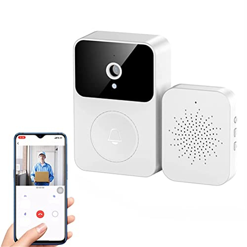 Drahtlose Remote-Video-Türklingel mit Kamera, Video Türklingel Kamera HD WiFi-Sicherheits-Türklingel Drahtloser Bewegungsmelder Audio & Lautsprecher Nachtsicht Gegensprechanlage zu Hause Schwarz