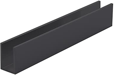 Matte Black 3/8 Fixed Panel Shower Door Deep U Channel 95 inches by Fab Glass and Mirror