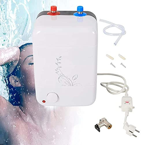 Gvqng Mini Electric Tankless Water Heater, 220 V Instant Heater, 1500 W Hot Water Tank Electric Boiler, Temperature 30-75°C, Pressure Resistant Small Water Tank for Kitchen