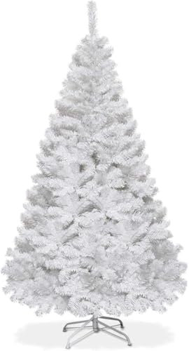 SOARS Sapin de Noel Blanc, Sapin de Noel Artificiel Réaliste en PVC, Support Métallique Stable, sans Lumière, 650 Branches, pour Décoration Noël Intérieur et Extérieur, 180 CM