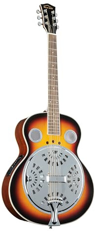 Red Hill Resonator Gitarre, Sunburst, Spider-Cone-Resonator, Laminierte Fichtendecke, Sapele Boden und Zargen, Mahagoni Hals, Walnuss Griffbrett, Aktives Tonabnehmersystem