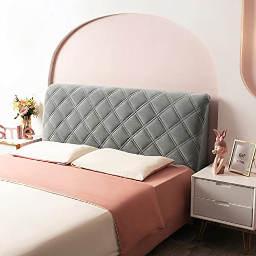 Bett kopfteil bezug Europäischer gepolsterter elastischer Bettkopfteilbezug Staubschutzbezug aus verdickter Baumwolle für Queensize-Betten aus Holz und Leder (Farbe: Dunkelgrau Größe: 140 cm)