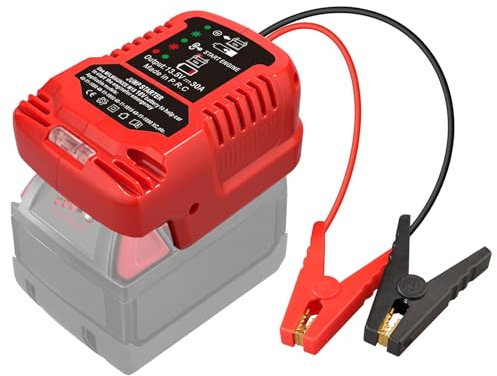 Jumper Start Adapter Jumper Kabel für Milwaukee M18 18V, mit 11AWG Kabel, Jump Starting Adapter Auto Booster Kabel für Jump Starting Auto mit Werkzeugbatterie, Motor unter 3.5 Liters