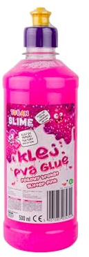 TUBAN Glitzernder PVA-Kleber für Slime 500 ml – Papierkleber – Für Spaß – Papier und Karton – Ideal zur Herstellung von Slime – Decoupage – DIY - Rosa