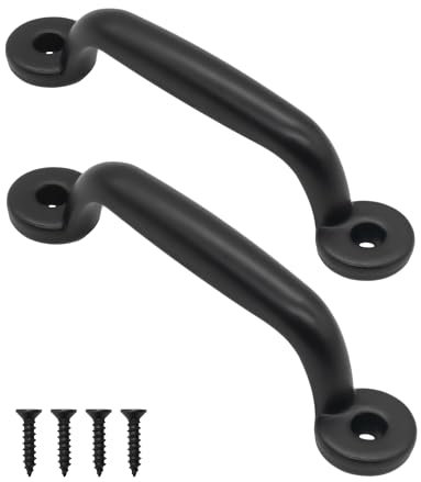 Fuxxer 2x Antike Schubladen-Griffe, Klassisches-Design, Schränke & Truhen, 89x22mm, schwarz