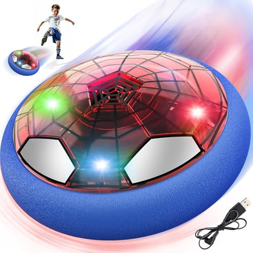 Balón Fútbol Flotante Juguetes Niños, Recargable Pelota Futbol con Luces LED Spider Air Power Soccer, Juguetes Niños 3 4 5 6 7 8 9 10 11 12 Años Juegos Futbol Exterior Interior Regalos Cumpleaños